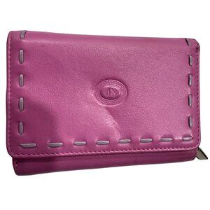 Vintage Donna Eletta Italian Leather Zip Wallet Purple Pink